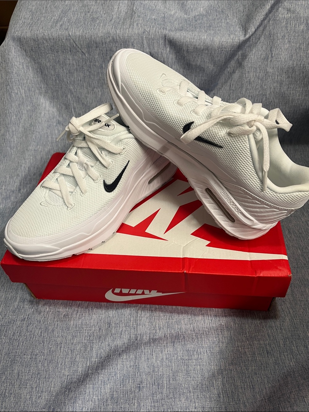 Nike White Air Max Bia Athletic Sneakers with Black Swoosh women 7.5